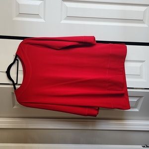 Red Tunic Sweatshirt Top